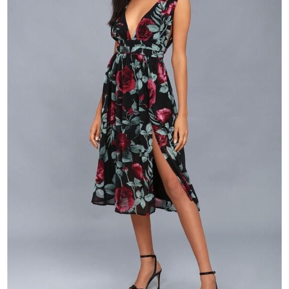Lulus Queen of Hearts Midi Dress